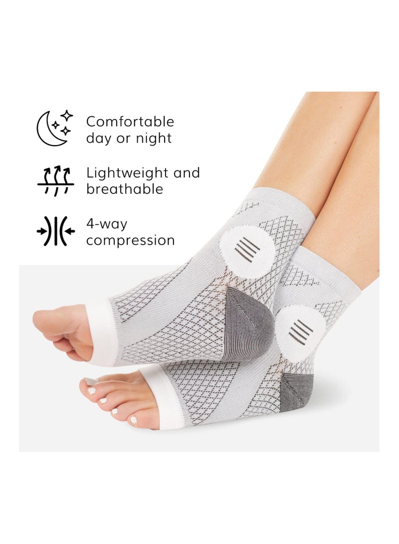 Neuropathy Socks for Men and Women, Plantar Fasciitis Compression Socks, Toeless Foot Sleeves Nerve Damage Pain in Feet, Ankle Gout, 3 Pairs (Blue - XL) - Image 5