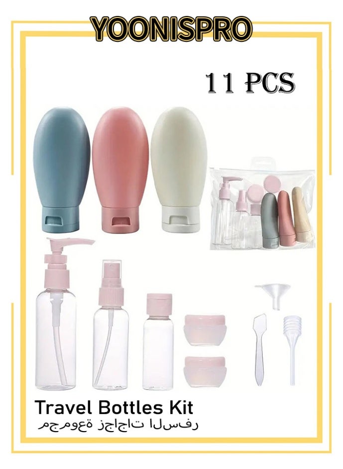 YOONISPRO Travel Toiletry Containers Set – 11-Pack Leak-Proof Travel Bottles & Jars, Portable Refillable Cosmetic Containers for Shampoo, Lotion & Skincare - Image 1