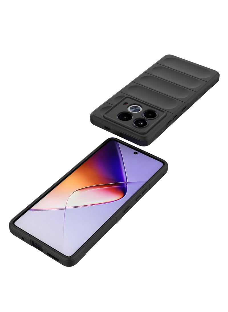 Case Cover For Infinix Note 40 5G , Heavy Duty 3D Striped Pattern Sensory Soft Silicone Full Portection Shockproof Phone Case For Infinix Note 40 5G Black  - Image 5