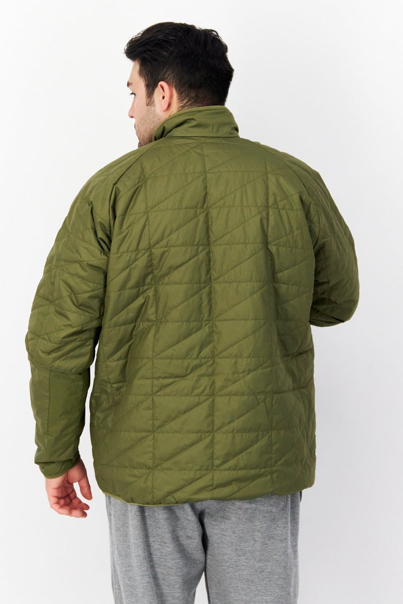 Adidas Men Sportswear Fit Long Sleeve Synthetic Insulated Jacket, Olive - Image 2