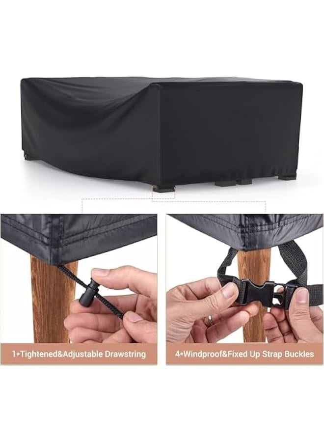 HOOKOR 420D Heavy Duty Patio Furniture Cover, Waterproof Outdoor Furniture Cover, High Quality Patio Furniture Covers Dust Proof Anti-UV Durable Sofa Sectional Table & Chair Cover (330×220×70cm) - Image 3