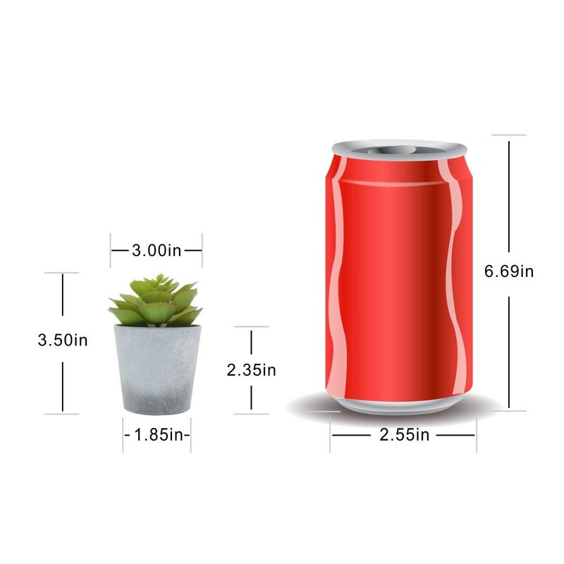 LuckyGreenery Artificial Succulents Set of 3 Mini Realistic Fake Plants with Plastic Pots for Home and Office Decoration  Including Aloe  Echeveria laui and Haworthia coarctata f. greenii  4in (H) x 3.5in (W)  - Image 2
