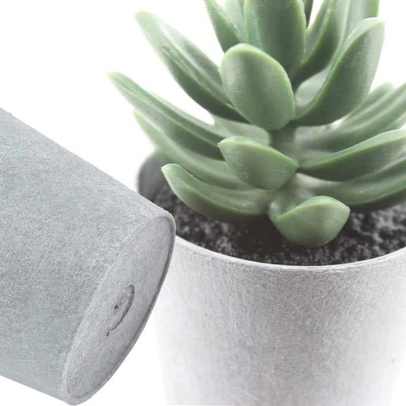 LuckyGreenery Artificial Succulents Set of 3 Mini Realistic Fake Plants with Plastic Pots for Home and Office Decoration  Including Aloe  Echeveria laui and Haworthia coarctata f. greenii  4in (H) x 3.5in (W)  - Image 3