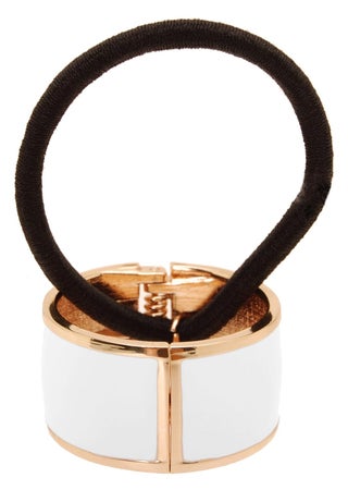 L. Erickson Atelier Enamel Cuff Pony Hair Tie in White and Gold - pzsku/Z8E6DB36E1047DA3CB407Z/45/_/1744284375/570cc108-290e-43c7-9082-08e3d2a13882