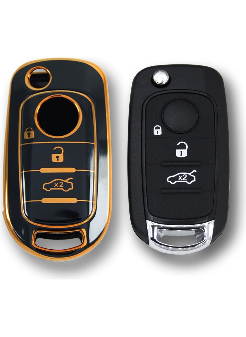 Tekno Dev Market Fiat Egea TPU Material Black Silicone Key Case  - Image 3