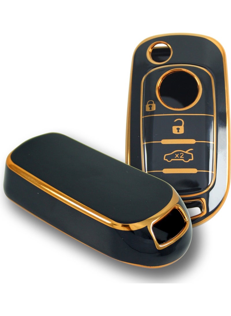 Tekno Dev Market Fiat Egea TPU Material Black Silicone Key Case  - Image 4