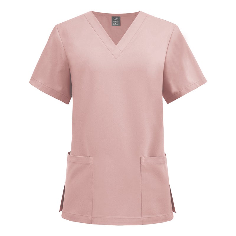 New Stretch Single Top Wash Clothes Men'S And Women'S V-Neck Pocket Short Sleeve Thin Nurse Clothes Multicolor Plus Size - Image 3