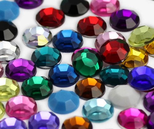 Allstarco 400PCS SS40 8mm Assorted Flat Back Acrylic Rhinestones Plastic Gems for Jewelry Making Face Painting Cosplay Costume Embelishments