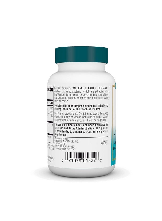 Source Naturals Wellness Larch Extract - Standardized to Arabinogalactans - 60 Tablets - Image 3