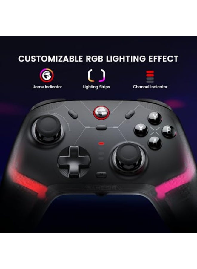 GameSir Cyclone 2nd Pro Wireless Controller for Switch,PC,Android,iOS, PC Controller Mag-ResTM TMR Sticks, Hall Effect Analog Triggers, RGB Llighting,6-axis Gyro, Turbo (Black) - Image 5