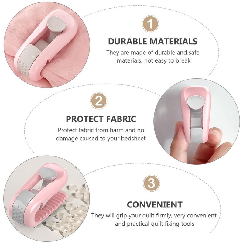 Pink Quilt Fixator Clips 6pcs Anti Slip Bed Sheet Clamps Duvet Cover Corner Stability - Image 4
