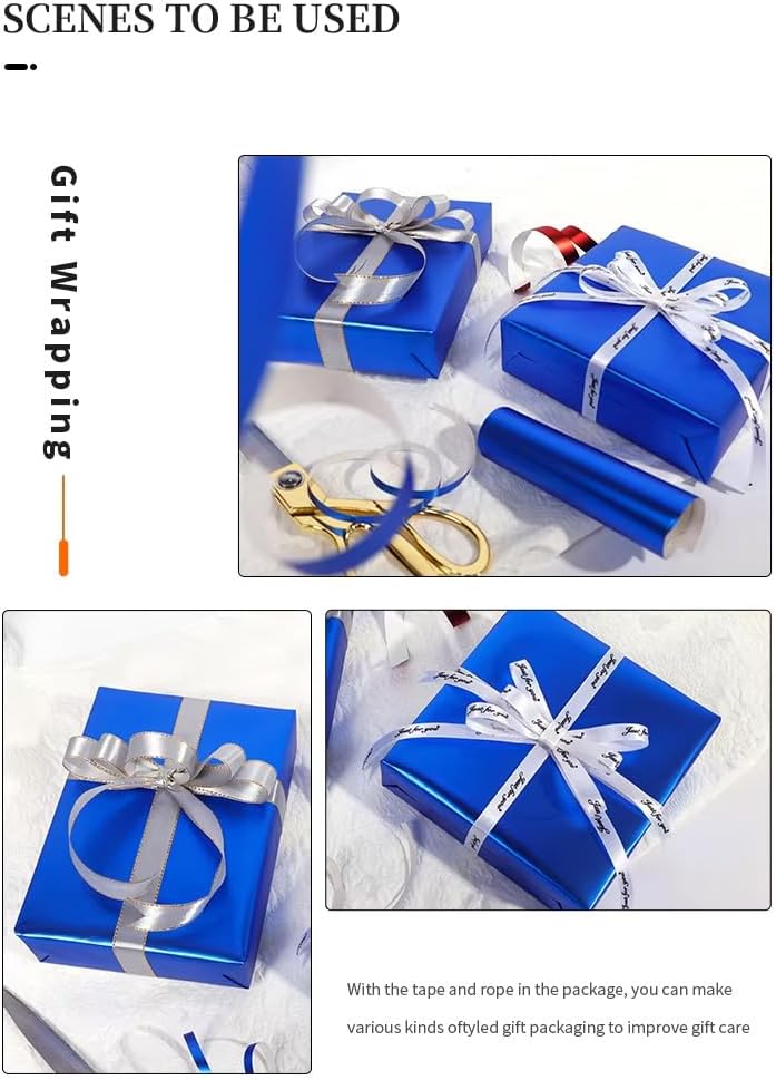 Premify 3 Roll Gift Wrapping Paper Film - Premium Metallic Shrink Wrap for Birthdays, Weddings & Special Occasions (43×300cm) - Image 3