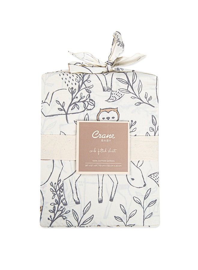 كرين بيبي ملاءة سرير عزرا، غابة - Image 1