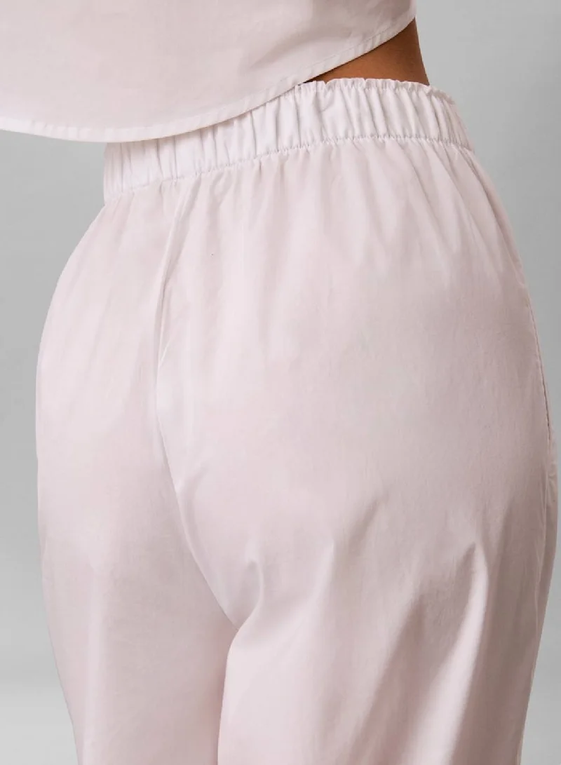 CALVIN KLEIN Classic White Cotton Poplin Pyjama Pants for Women | Best Price UAE