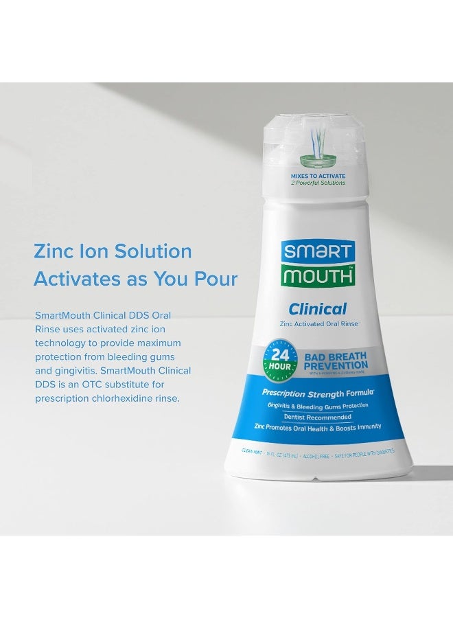SmartMouth Clinical Zinc Activated Mouthwash AntiPlaque AntiGingivitis for Healthy Gum Support AllDay Fresh Breath AlcoholFree SugarFree GlutenFree Clean Mint 32 fl oz - Image 4