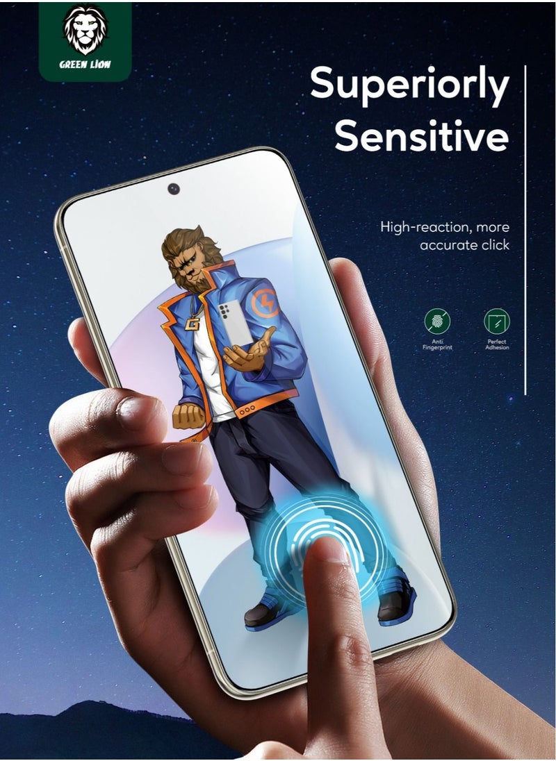 GREEN LION - 9H Full Glue Full Round Protection Tempered Glass 2.5D Screen Protector Grease Resistance Fingerprint Unlock Anti-Fingerprint Anti-Scratch No Bubbles - Clear (Samsung S23 Plus) - Image 1