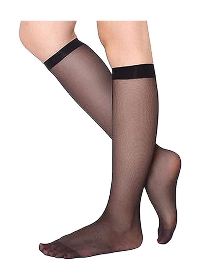 1 Pack Women's Sheer Satin Knee Length Stockings with Reinforced Toe (One Size)  - Image 1