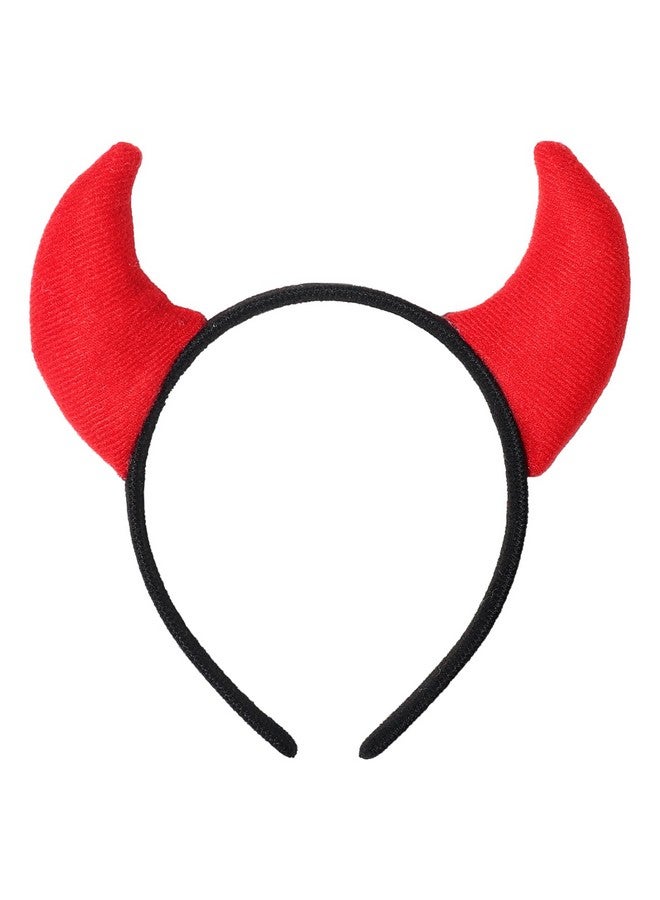 Red Devil Horns Headband, Glitter Devil Ears Hairband Cute Devil Horns Hair Hoop For Women Men Girls Halloween Party Hair Decorations Festival Accessories 1Pcs (Red)