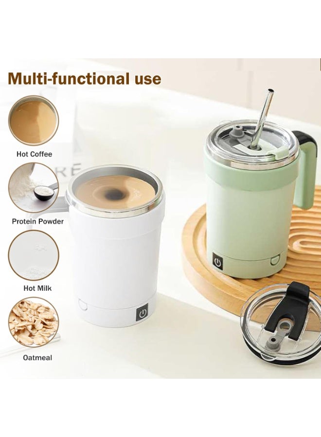 Barakah Automatic Magnetic Stirring Coffee Mug, Stainless Steel Self-Stirring Mixing Cup, Rechargeable Magnetic Coffee Cup with Lid for Coffee, Tea, Hot Chocolate (White) - Image 5