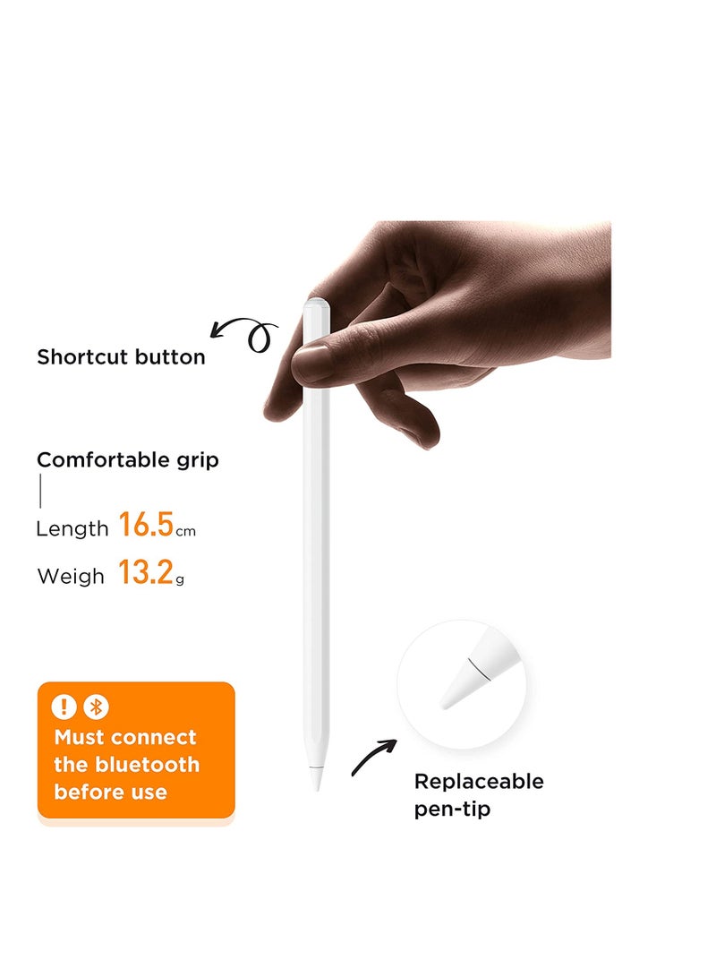 iPad Pen, Palm Rejection &Tilt G-senors Bluetooth Active Stylus Pencil for Apple iPad 2018-2023, Tablet Pen for iPad 6/7/8/9/10th Generation, iPad Pro 11/12.9 inch, Air 3/4/5, Mini 5/6 - Image 2