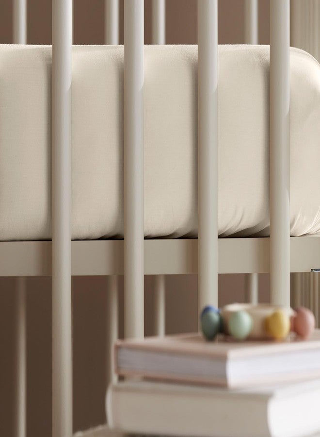 Boll & Branch Signature Hemmed Fitted Baby Crib Sheet for Boys and Girls - One Size, Natural - Toxin-Free, Soft, 100% Organic Cotton - Top-Stitched Elastic Band, Secure Fit for Standard Cribs - Image 4