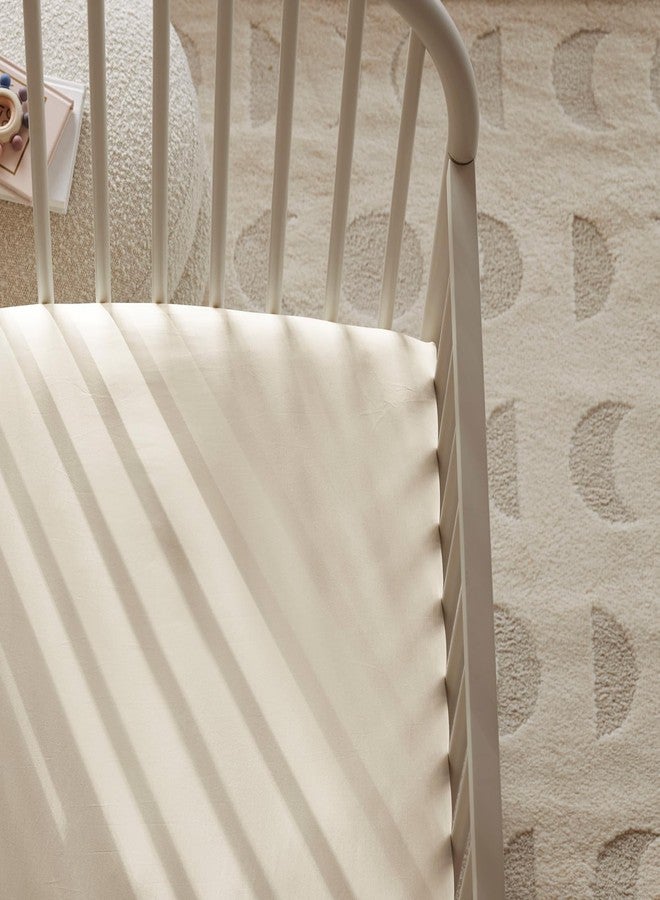 Boll & Branch Signature Hemmed Fitted Baby Crib Sheet for Boys and Girls - One Size, Natural - Toxin-Free, Soft, 100% Organic Cotton - Top-Stitched Elastic Band, Secure Fit for Standard Cribs - Image 3