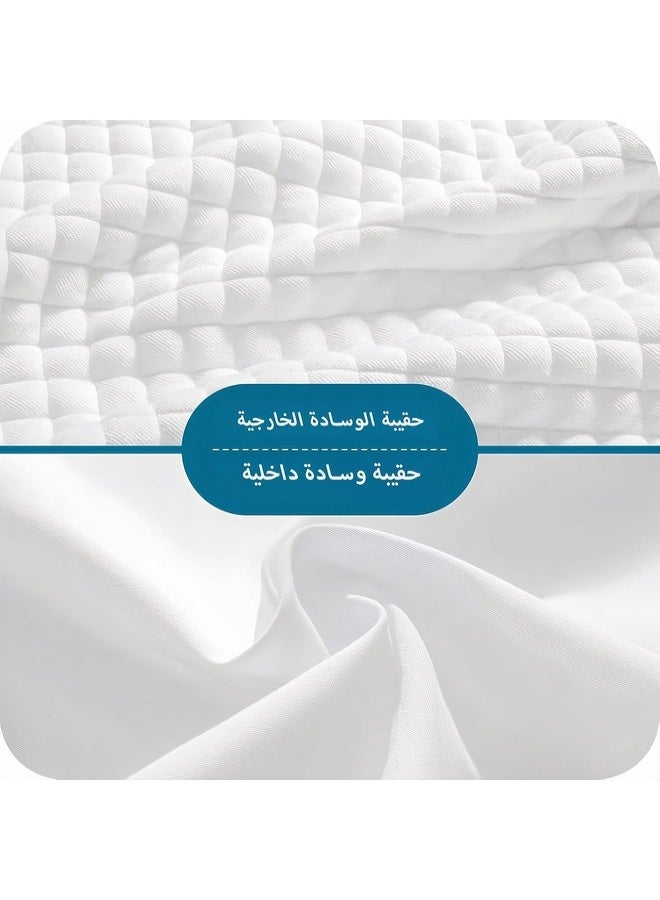Brinaoki Premium Pillow for Sleeping - Shredded Memory Foam Fill [Adjustable Loft] Washable Cover from Bamboo Derived Rayon - for Side, Back, Stomach Sleepers - 45x65cm  - Image 5