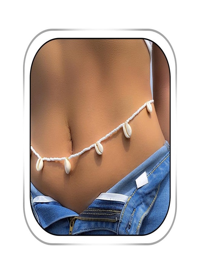 Bmirth Waist Chain Pearl Belly Body Chain Pearl Accessories Summer Beach Body Jewelry (Shell Waist Chain) - Image 1