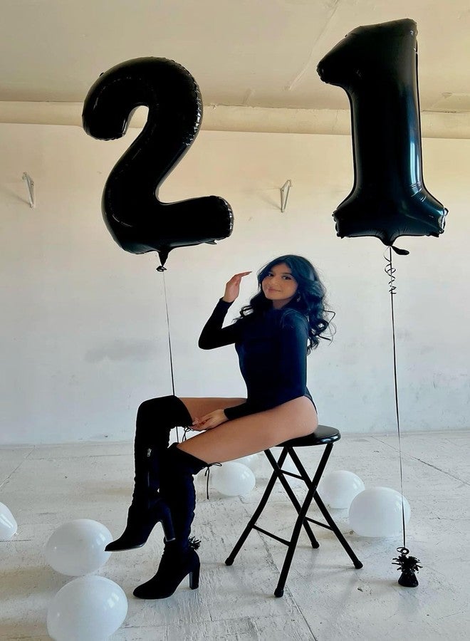 IWERP Black 2 Balloon, Number Balloon 40 Inch, Two Balloon Number Birthday Decorations, Second 2nd Birthday Party Supplies, Number 2 Balloon - Image 4