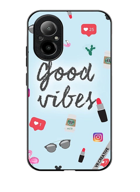 Protective Case Cover For Realme C67 4G Good Vibes Ready to Pose Design Multicolour