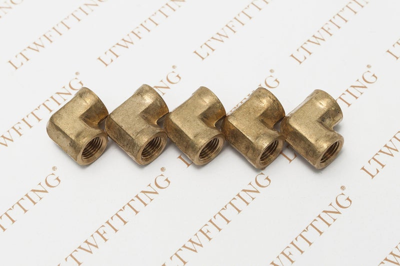 LTWFITTING Brass Pipe Fitting Female 90 Deg 1/8-Inch NPT Elbow Fuel Air(Pack of 5) - Image 3
