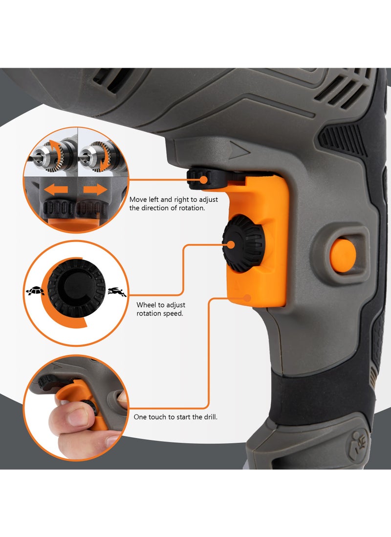 KSEIBI - KSM 450 D Electric Drill, 10MM Keyed, 450W, for Drilling Applications in Woodworking, Metalworking, Construction, Home Improvement, Plumbing, HVAC, Automotive, and Crafting Projects. - Image 1