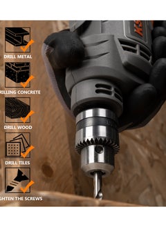 KSEIBI KSM 450 D Electric Drill, 10MM Keyed, 450W, for Drilling Applications in Woodworking, Metalworking, Construction, Home Improvement, Plumbing, HVAC, Automotive, and Crafting Projects.  - Image 5
