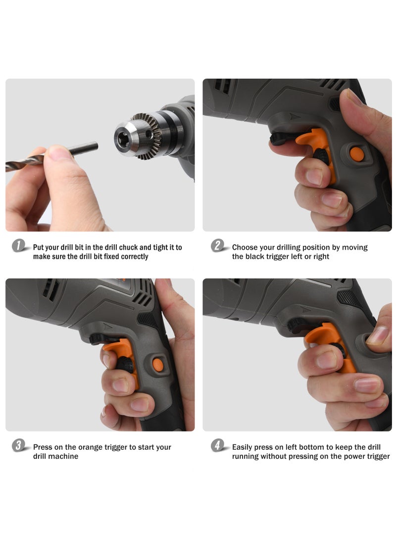 KSEIBI - KSM 450 D Electric Drill, 10MM Keyed, 450W, for Drilling Applications in Woodworking, Metalworking, Construction, Home Improvement, Plumbing, HVAC, Automotive, and Crafting Projects. - Image 1