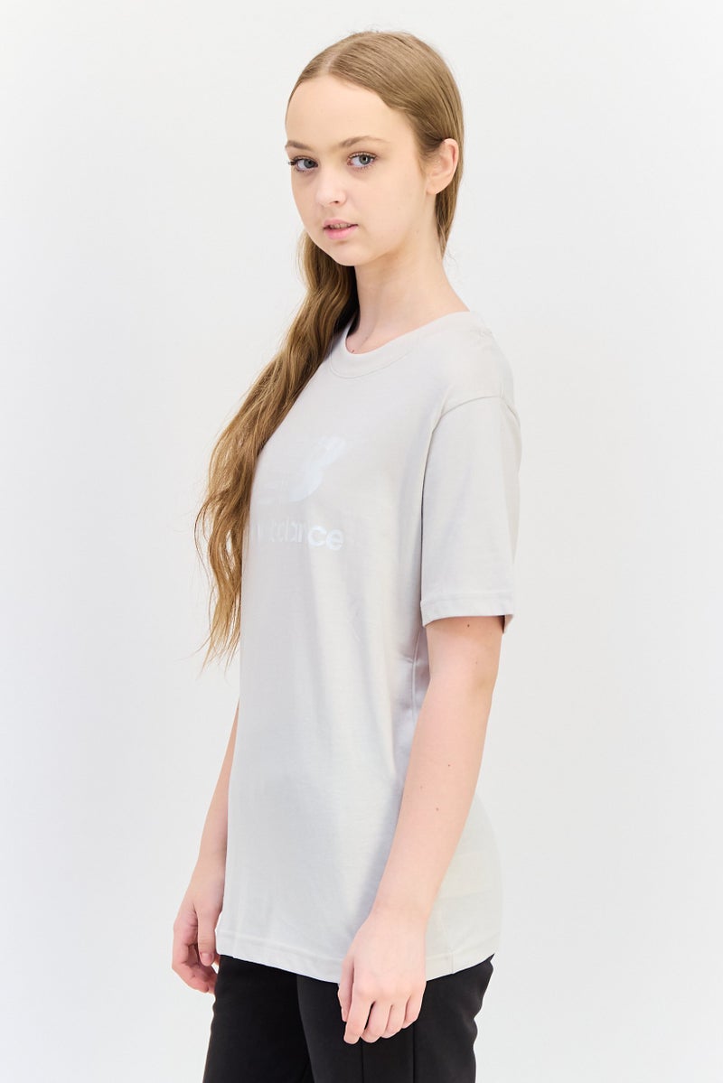 New Balance Women Relaxed Fit Short Sleeves Outdoor T-shirts, Beige - Image 2