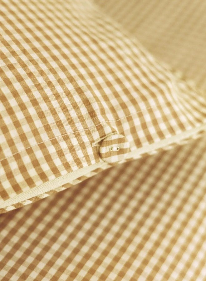 PEHR Gingham Sham, Dijon | 100% Organic Cotton & Made Extra-Soft | Stone-Washed Breathable Fabric | Gingham-Covered Button Closure | Fits Pillows Up to 20" x 26" / 50 x 66 cm - Image 5