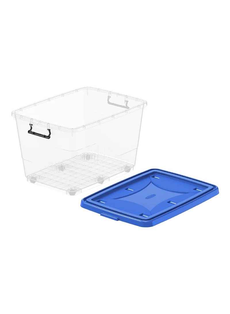 كوزموبلاست صندوق تخزين بلاستيكي شفاف سعة 132 لترًا مع عجلات وغطاء قابل للقفل - Image 2