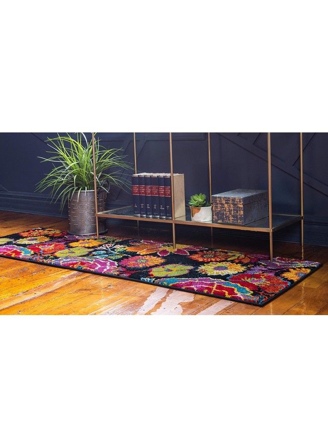 Unique Loom سجادة منطقة مجموعة ليون كينيدي (2' X 6' 1" عداء أسود أخضر) - Image 3