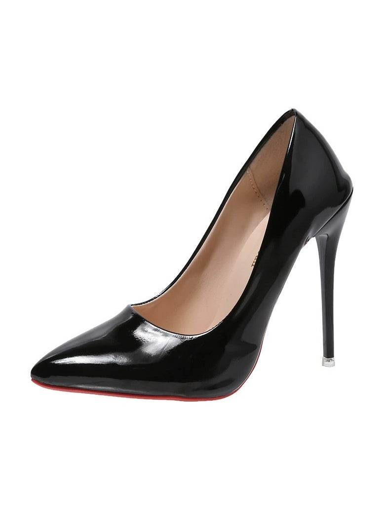 Shougu New High Heels Lacquered Leather Shallow Mouth Single Shoes with Ultra Fine Heels 12CM  - Image 1