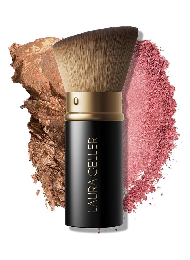 LAURA GELLER Retractable Black Kabuki Brush for Liquid, Cream and Powder Face Makeup with Aluminum Handle - Image 1