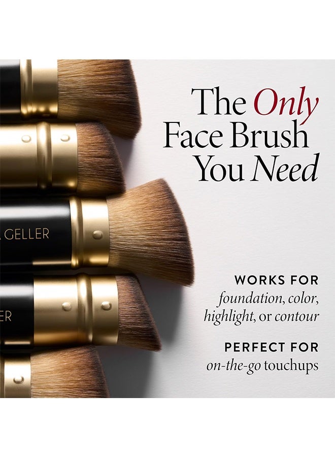 LAURA GELLER Retractable Black Kabuki Brush for Liquid, Cream and Powder Face Makeup with Aluminum Handle - Image 4