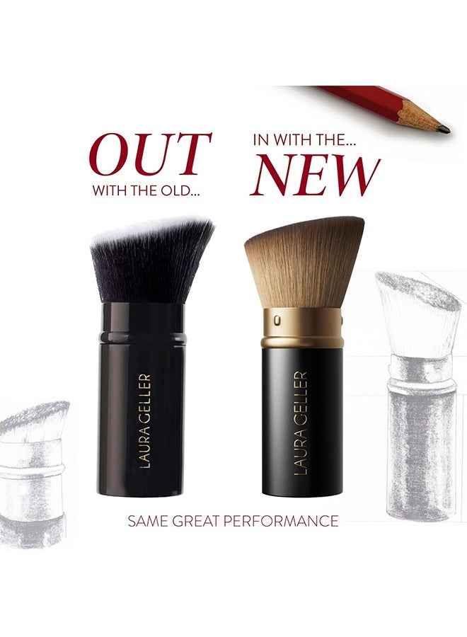 LAURA GELLER Retractable Black Kabuki Brush for Liquid, Cream and Powder Face Makeup with Aluminum Handle - Image 2