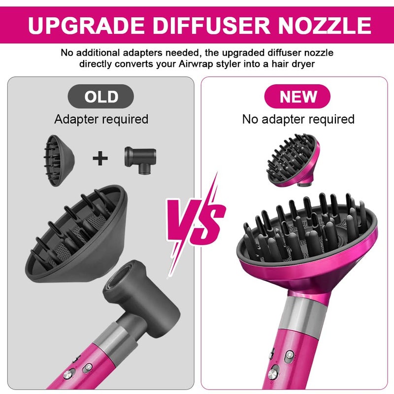 M'AYCREATE ® Diffuser Airwrap Attachment for Dyson Airwrap HS01 HS05 HS08, Converting for Dyson Airwrap Styler To Hair Dryer, Upgraded Diffuser Nozzle to Dryer Faster and Define Curls Hair, Pink - Image 3