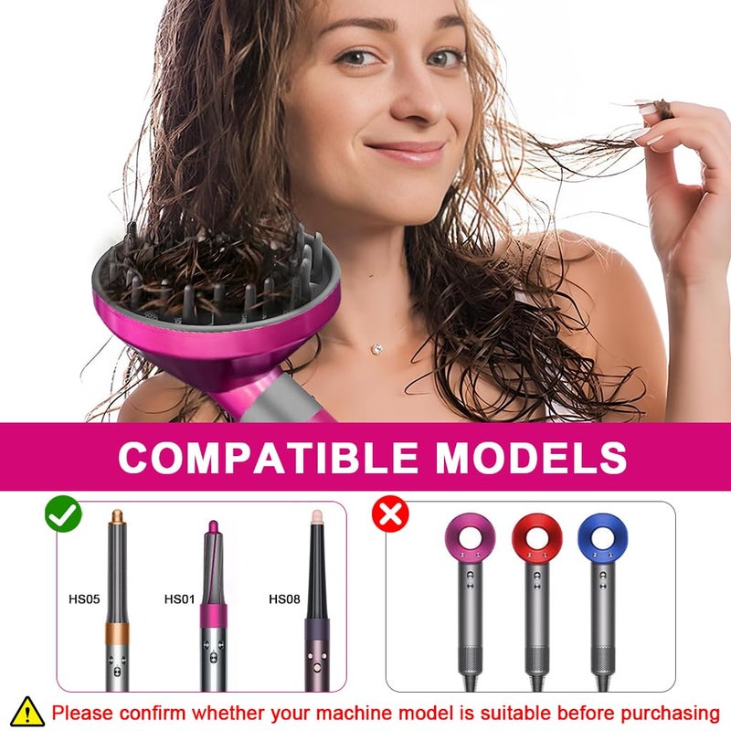 M'AYCREATE ® Diffuser Airwrap Attachment for Dyson Airwrap HS01 HS05 HS08, Converting for Dyson Airwrap Styler To Hair Dryer, Upgraded Diffuser Nozzle to Dryer Faster and Define Curls Hair, Pink - Image 5
