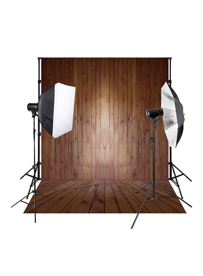 NIBEMINENT Classic Fashion Wooden Floor Studio Background Brown  - Image 1