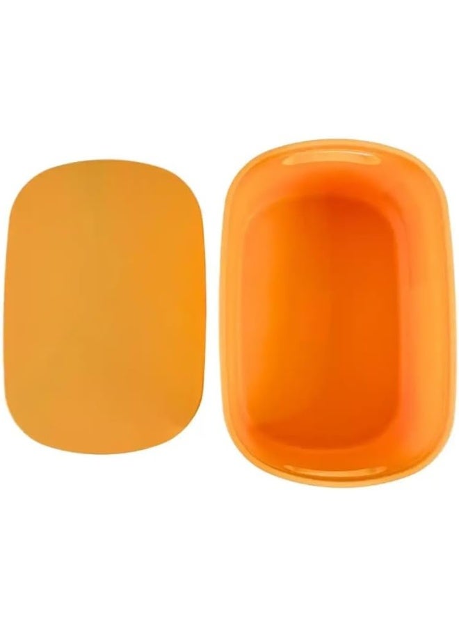 Day To Day Desktop Storage Bin With Handle And Lid, Plastic Multipurpose Basket Cabinet Organizer- Yellow - Image 2