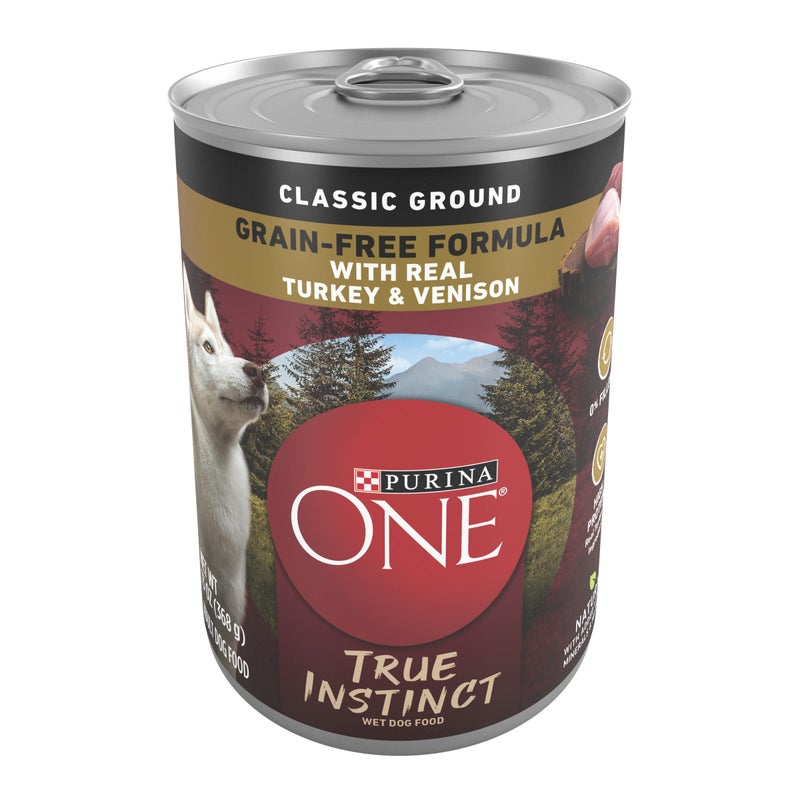 Purina ONE Wet Dog Food True Instinct Classic Ground Grain-Free Formula With Real Turkey And Venison High Protein Wet Dog Food - (Pack of 12) 13 oz. Cans - Image 1