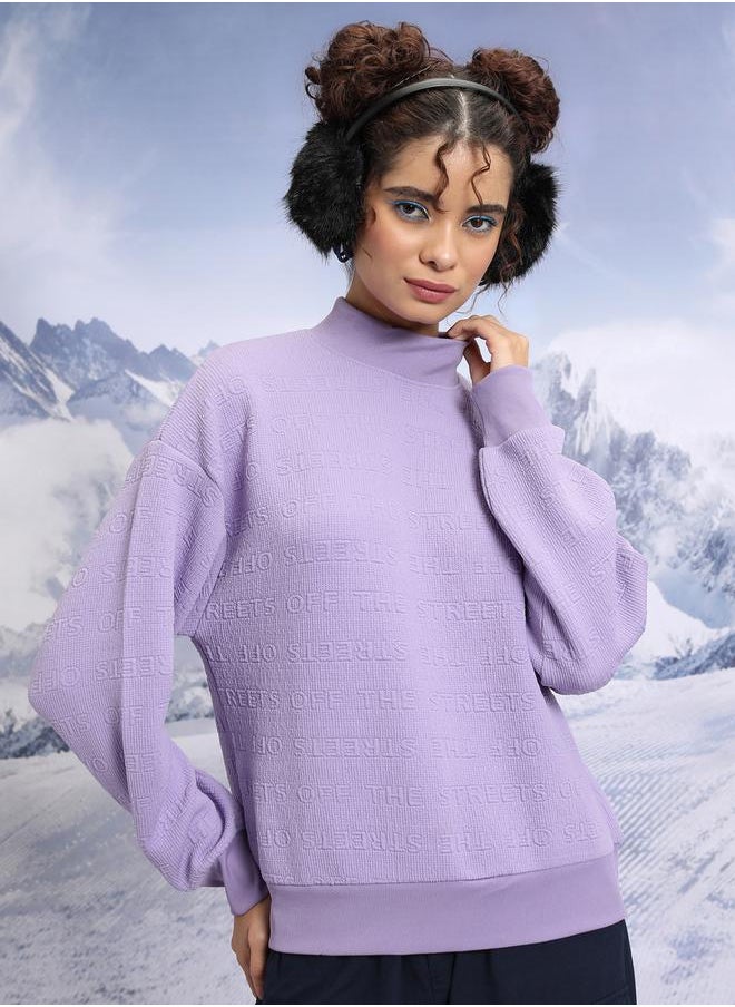 Tokyo Talkies Relaxed Fit Embossed Pattern Turtle Neck Sweater by Styli  - Image 1