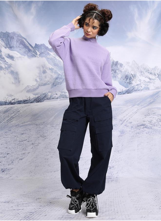 Tokyo Talkies Relaxed Fit Embossed Pattern Turtle Neck Sweater by Styli  - Image 2