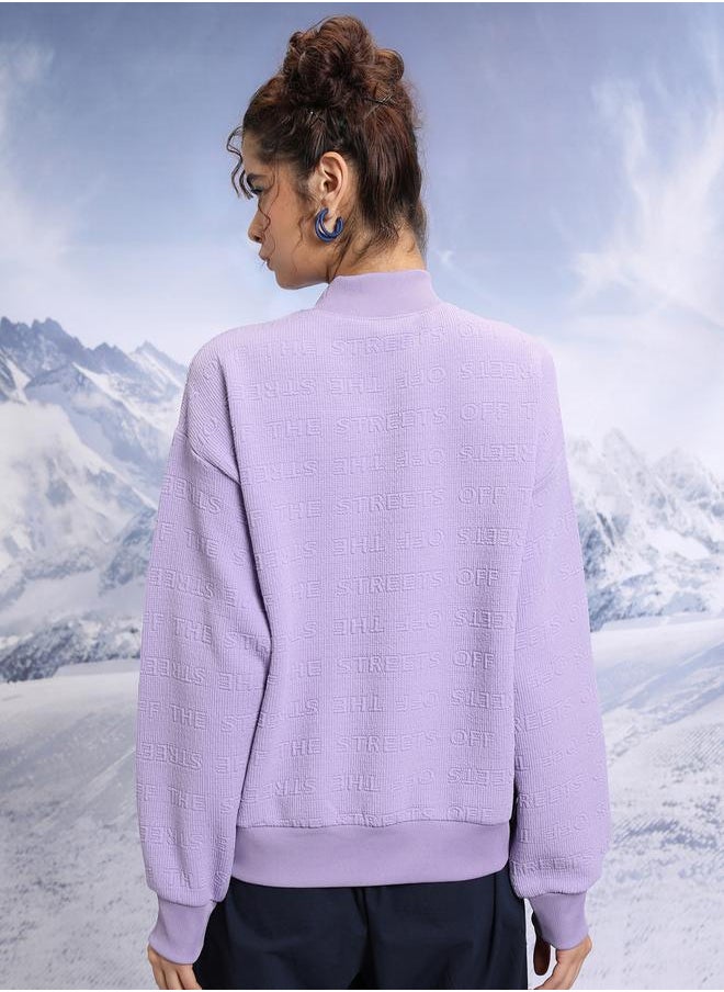 Tokyo Talkies Relaxed Fit Embossed Pattern Turtle Neck Sweater by Styli  - Image 3